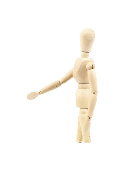Wooden Mannequin Isolated White Background — Stock Photo, Image
