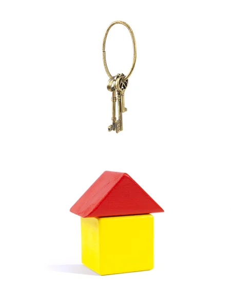Іграшковий Будинок Будівельних Блоків Вінтажними Ключами — стокове фото