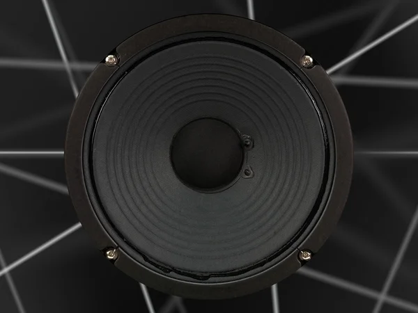 Ein Modernes Schwarzes Audio Lautsprecherbild Mit Verstärker — Stockfoto