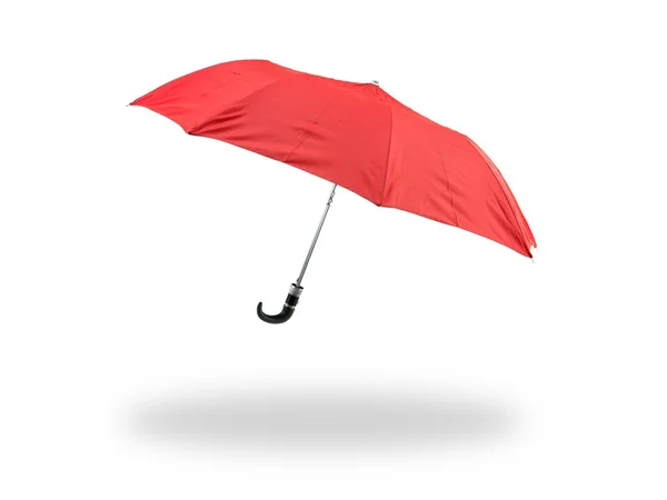 Beyaz Bir Arka Plan Karşı Izole Bir Kırmızı Şemsiye — Stok fotoğraf