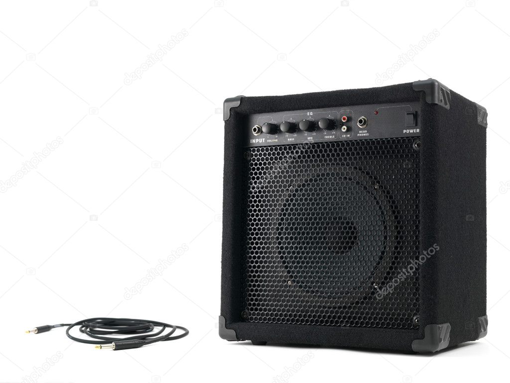 A modern black amplifier audio speaker image