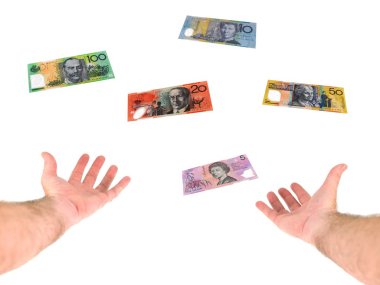 Australian currency isolated against a white background clipart