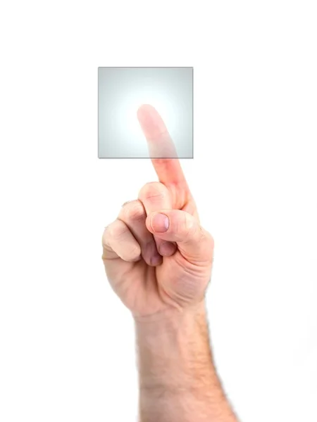 Eine Hand Die Einen Modernen Touchscreen Berührt — Stockfoto