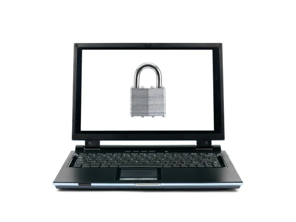 Ein Laptop Computer Isoliert Vor Weißem Hintergrund — Stockfoto