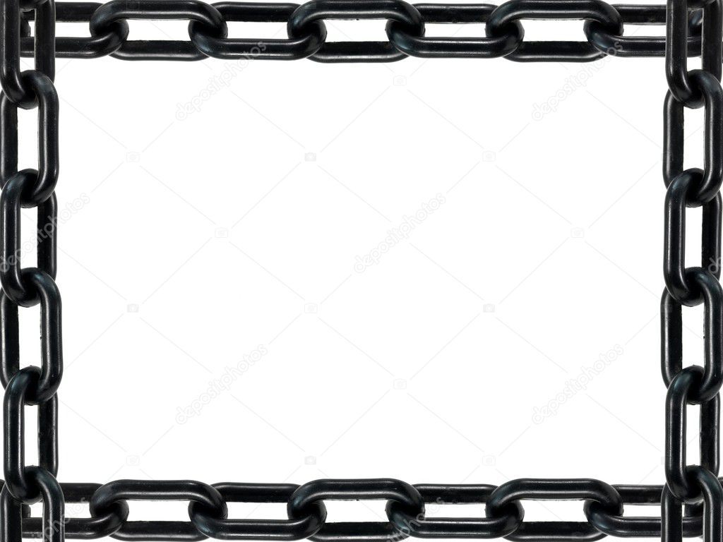 A black chain isolated against a white background