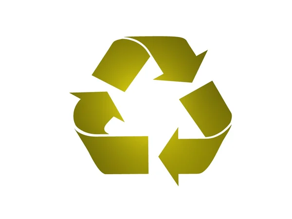 白い背景に対して隔離されるリサイクル シンボル — ストック写真