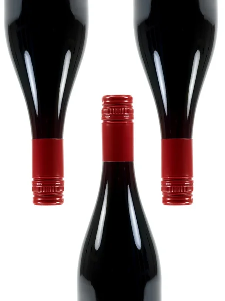 Red Wine Bottles Isolated White Background — Stock Photo, Image