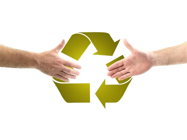 Recycle handdruk — Stockfoto