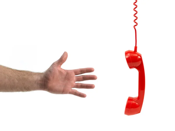 Κόκκινο τηλεφωνικό μικροτηλέφωνο — Φωτογραφία Αρχείου