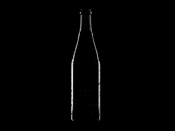 Botella de vidrio sobre un fondo negro —  Fotos de Stock