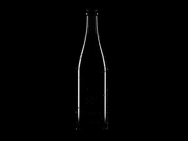 Glasflasche auf schwarzem Hintergrund — Stockfoto