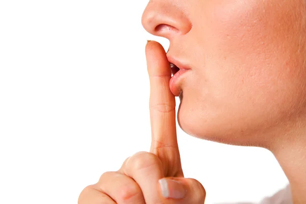 Schreeuwen vrouw mond close-up — Stockfoto