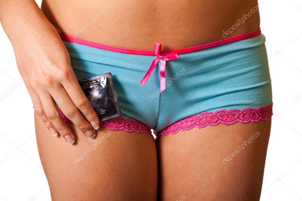 Close-up of woman panties with condom Stock Photo by ©mathom 4308807