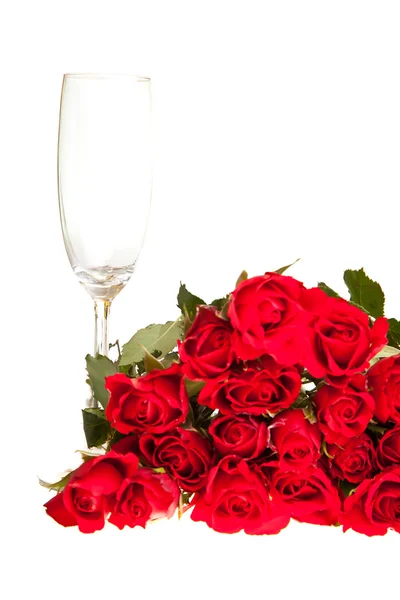 Czerwone róże na białym, izolowanym tle — Zdjęcie stockowe
