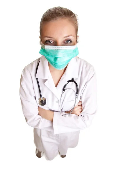 Medical Doctor Woman Uniform Stethoscope Isolated White — Stock Photo, Image