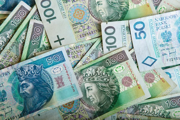 Польський злотий паперові гроші — стокове фото