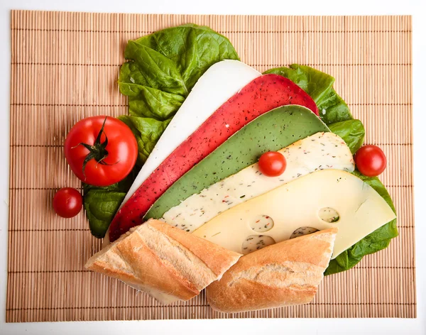 stock image Different sandwiches with vegetables and cheese isolated