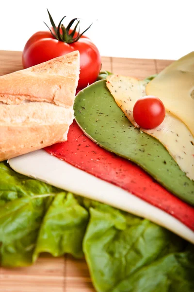 stock image Different sandwiches with vegetables and cheese isolated