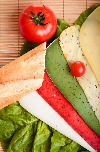 Stock image Different sandwiches with vegetables and cheese isolated