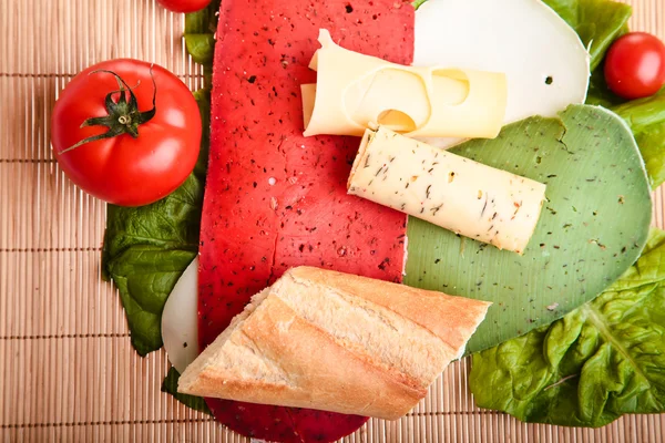 stock image Different sandwiches with vegetables and cheese isolated