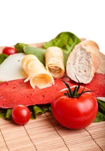 stock image Different sandwiches with vegetables and cheese isolated