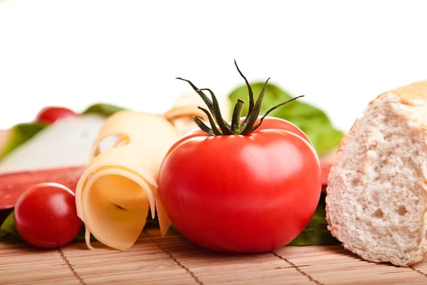 stock image Different sandwiches with vegetables and cheese isolated