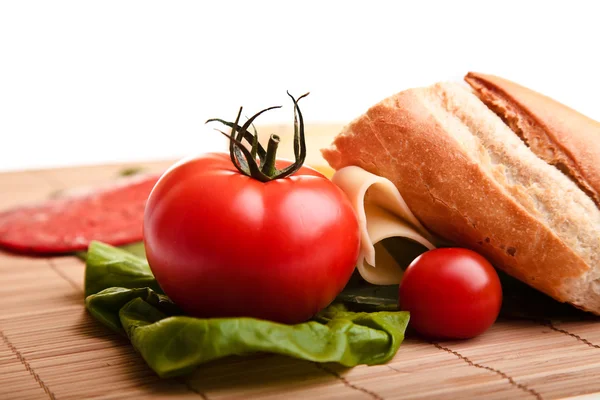 stock image Different sandwiches with vegetables and cheese isolated