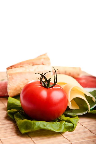 stock image Different sandwiches with vegetables and cheese isolated