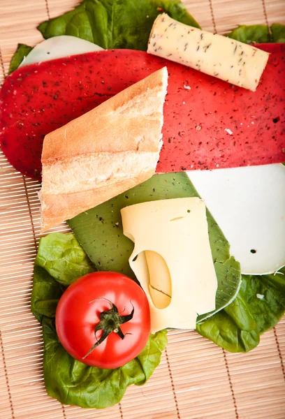 stock image Different sandwiches with vegetables and cheese isolated