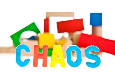 Chaos concept on white isolated background clipart