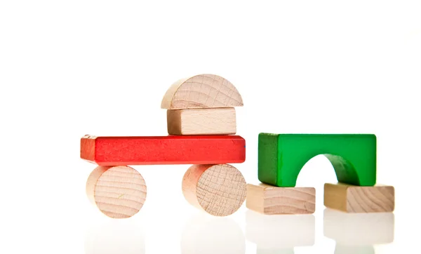 Juguete de madera bloques coloridos aislados en blanco — Foto de Stock