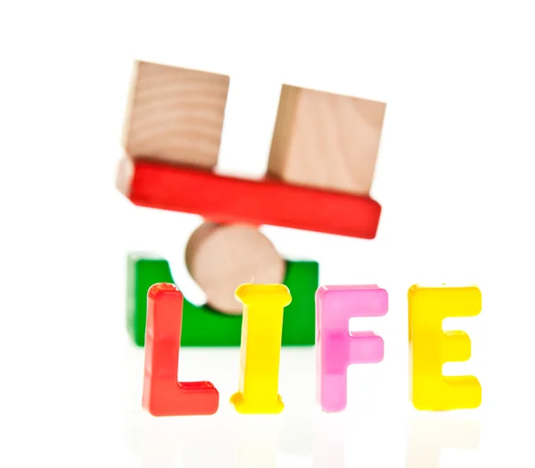 Marzenia, życia rodzinnego i pojęć z bloków zabawka — Zdjęcie stockowe