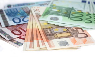 Money euro banknotes clipart