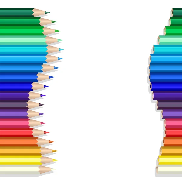 Renkli kalemler dalga — Stok Vektör