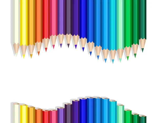 Lápices de colores ola — Vector de stock