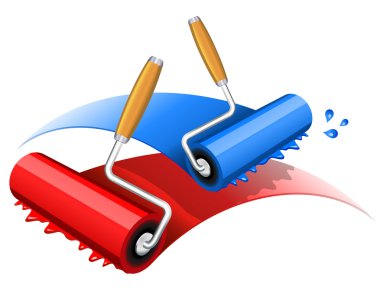 Painting red and blue clipart