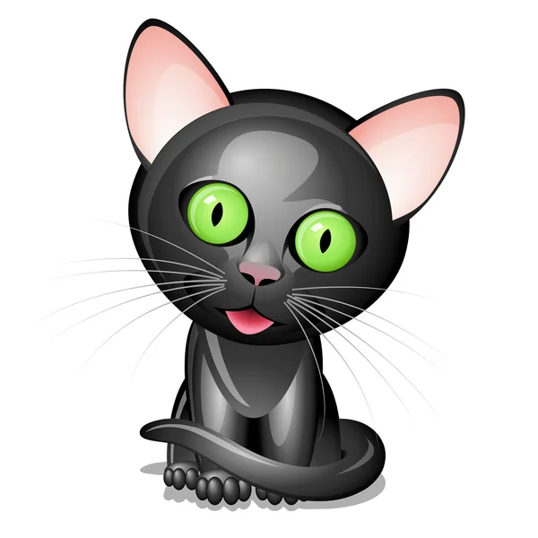 stock vector Little black cat