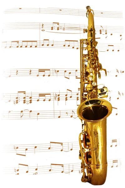 Zlatý saxofon Stock Snímky