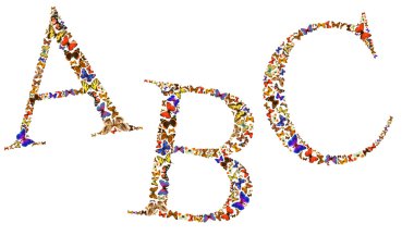 Butterfly letter clipart