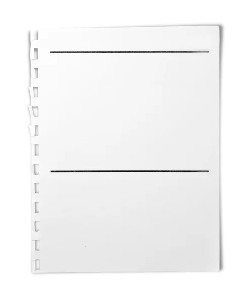 Jeden arkusz z notebooka — Zdjęcie stockowe