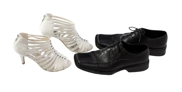 Элегантная мужская и женская обувь — стоковое фото