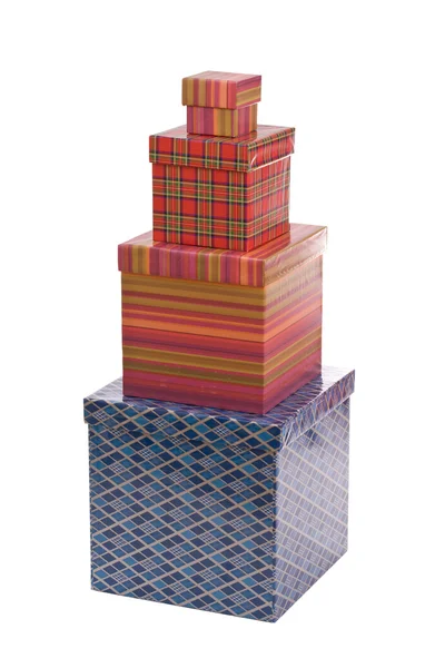 Πυραμίδα του πολύχρωμο δώρο κουτιά — Φωτογραφία Αρχείου