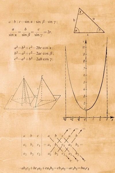 Fórmula de álgebra, trigonometria e geometria — Fotografia de Stock