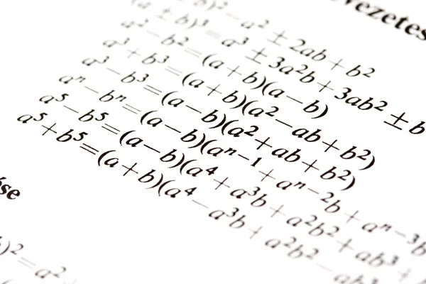 Формулы алгебры — стоковое фото