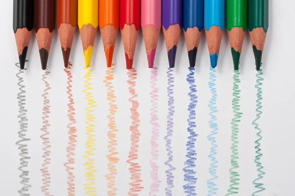 Crayons de couleur triangulaires Photos De Stock Libres De Droits