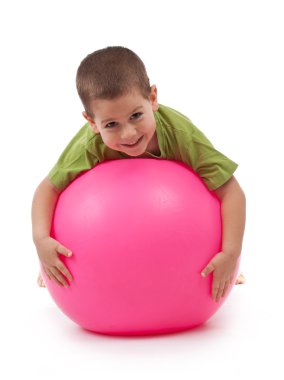 Boy whit large ball clipart