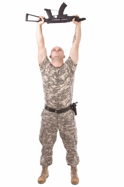 Voják cvičení — Stock fotografie