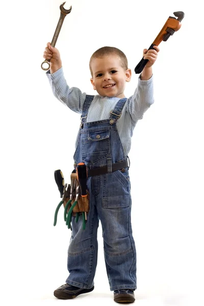 Pequeño chico de construcción — Foto de Stock