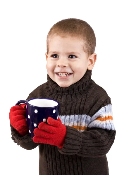 Boy with cup — Stock Photo, Image