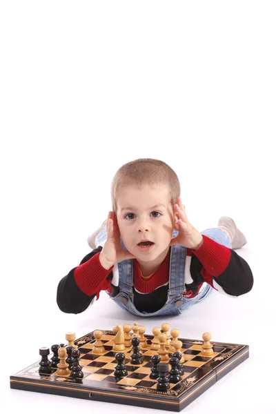 Childre gra w szachy — Zdjęcie stockowe